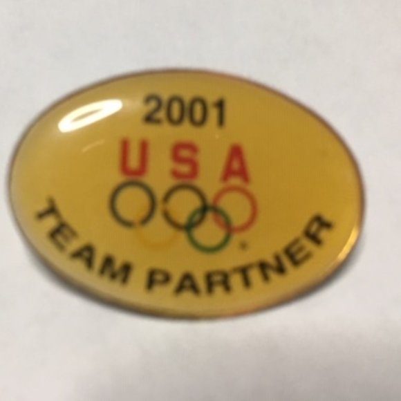 2001 Olympics USA Team Partner Pin, Lapel Pin, Hat Tack, Tie Tack Oval 1" - Picture 3 of 4